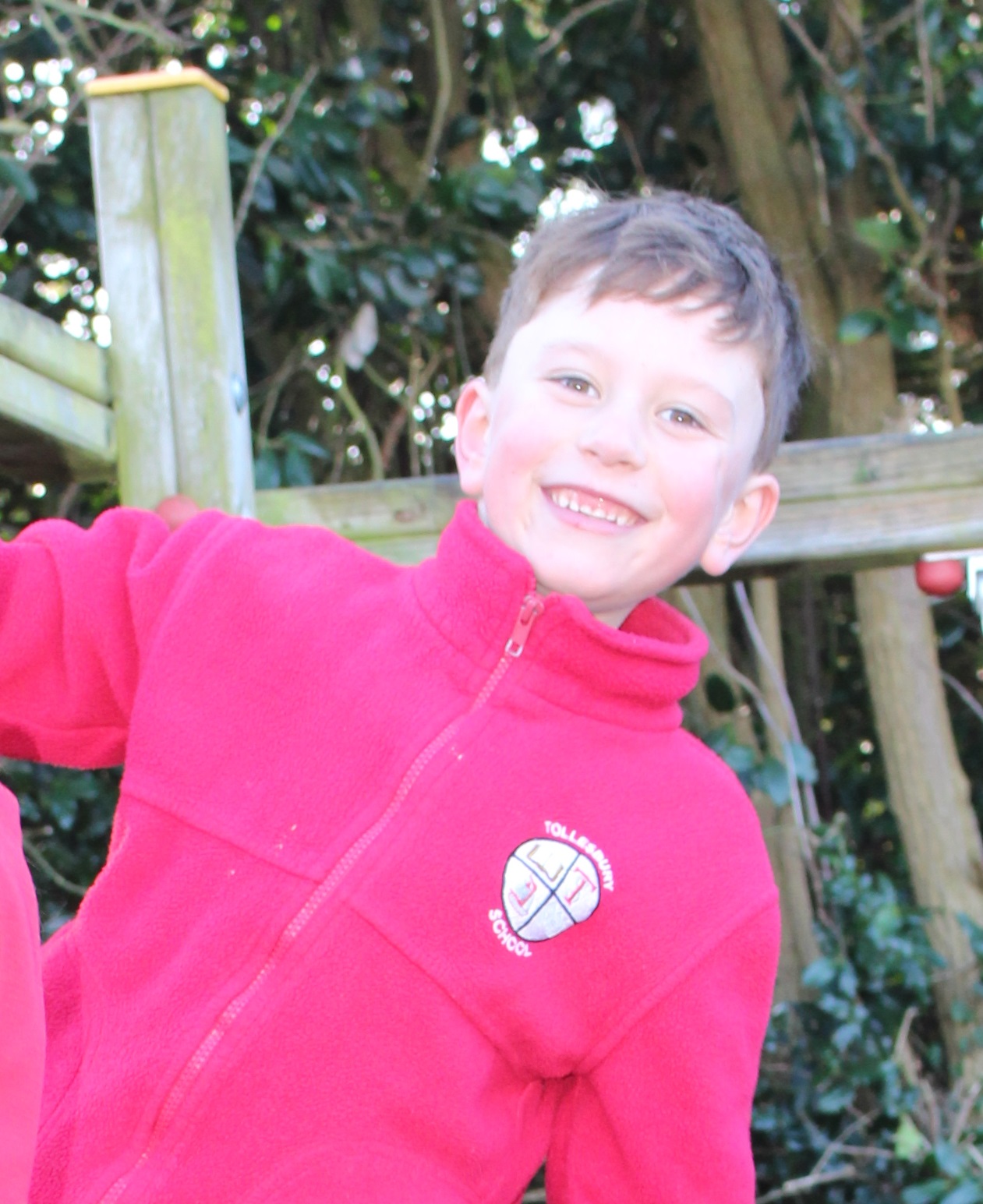 boy smiling on climbing frame boy smiling on climbing frame