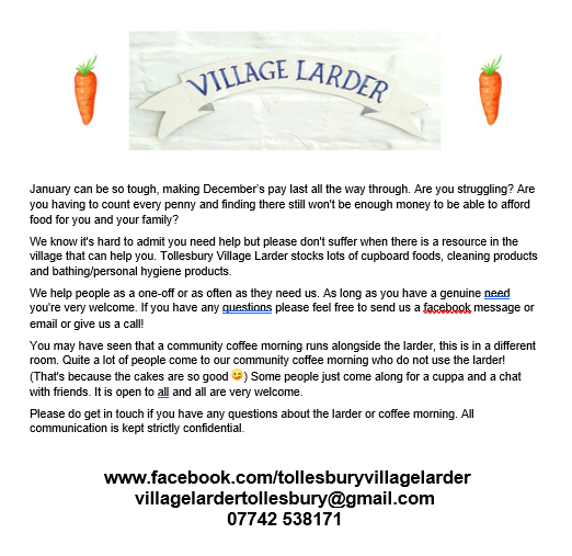 Village larder information poster