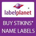 logo of label planet, stickins name labels. 