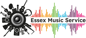 Image of sound wave with Essex Music Service written on it. 